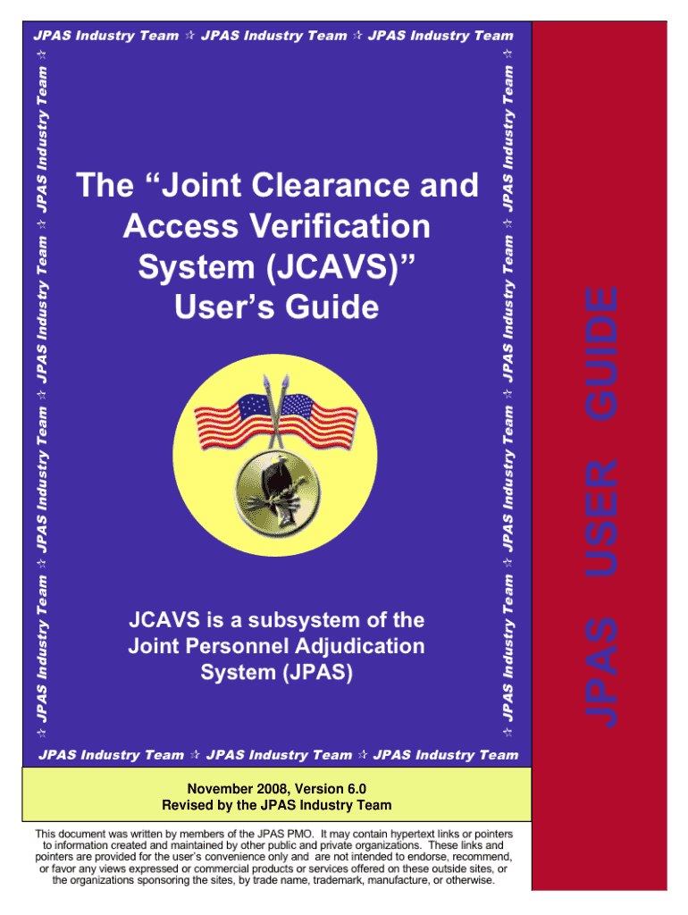 Jcavs User Guide November  Form