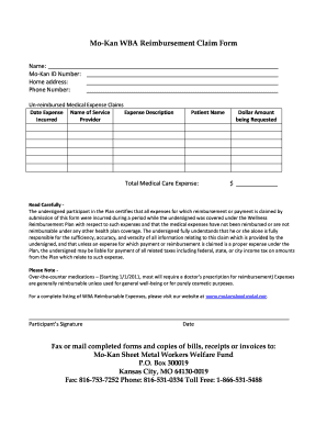 Mokan Sheet Metal Claim Forms