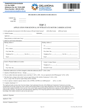 Fillable Online OCCOTC No Form 1006B Oklahoma