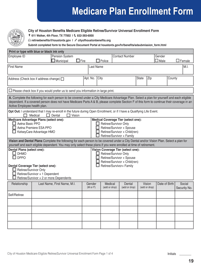 Medicare Plan Enrollment Form