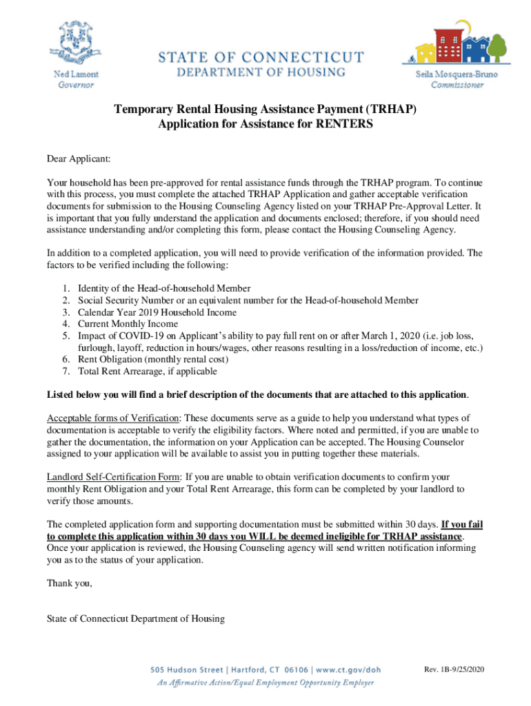  State of Connecticut Temporary Rental Housing Assistance 2020-2024