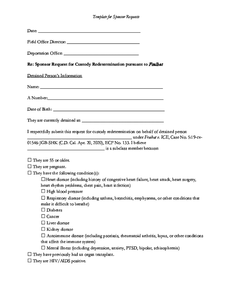 Fraihat Request  Form