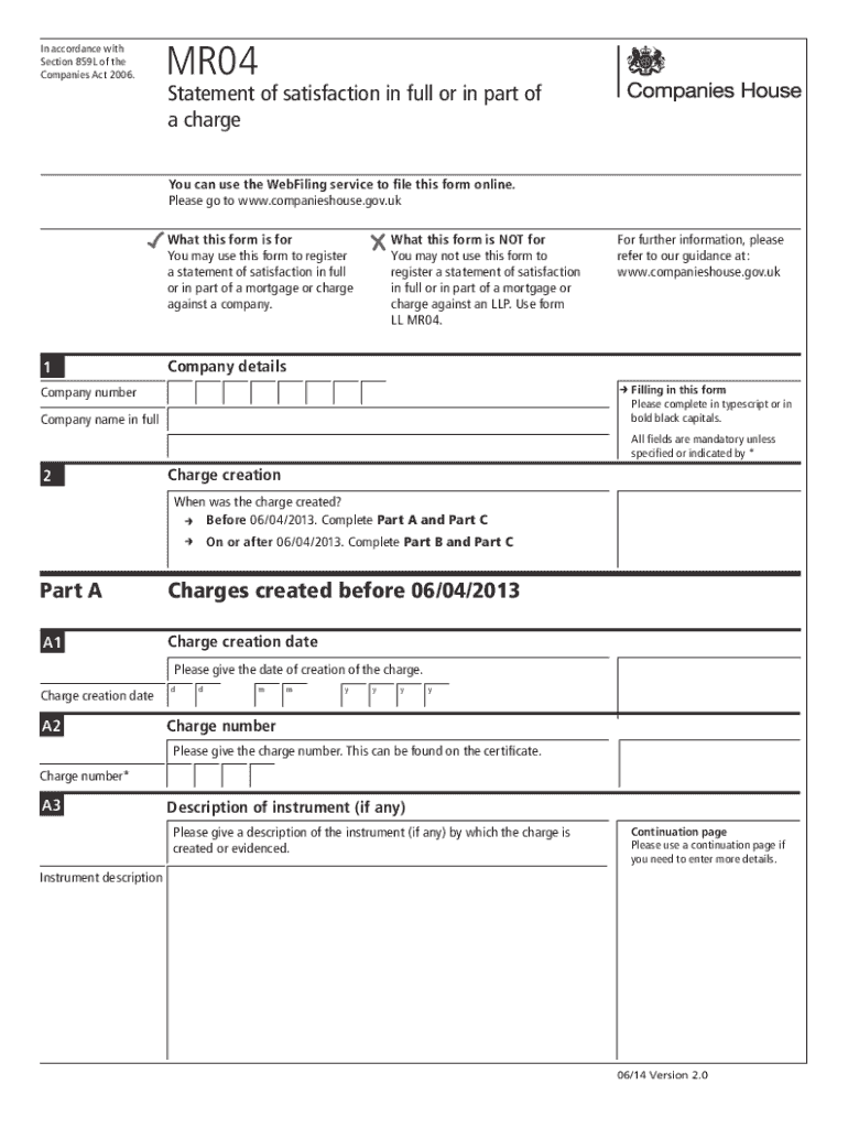 Get and Sign Companies House Form Mr04 Form