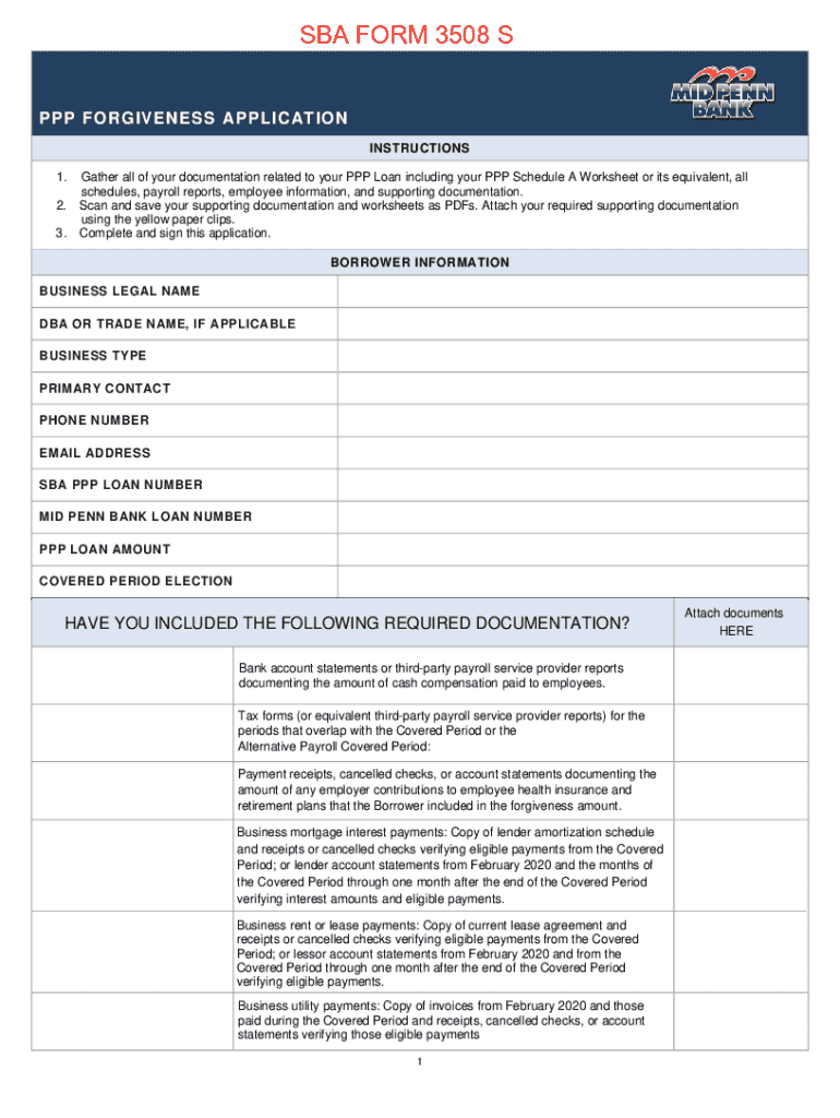 Sba Form 3508s Fillable