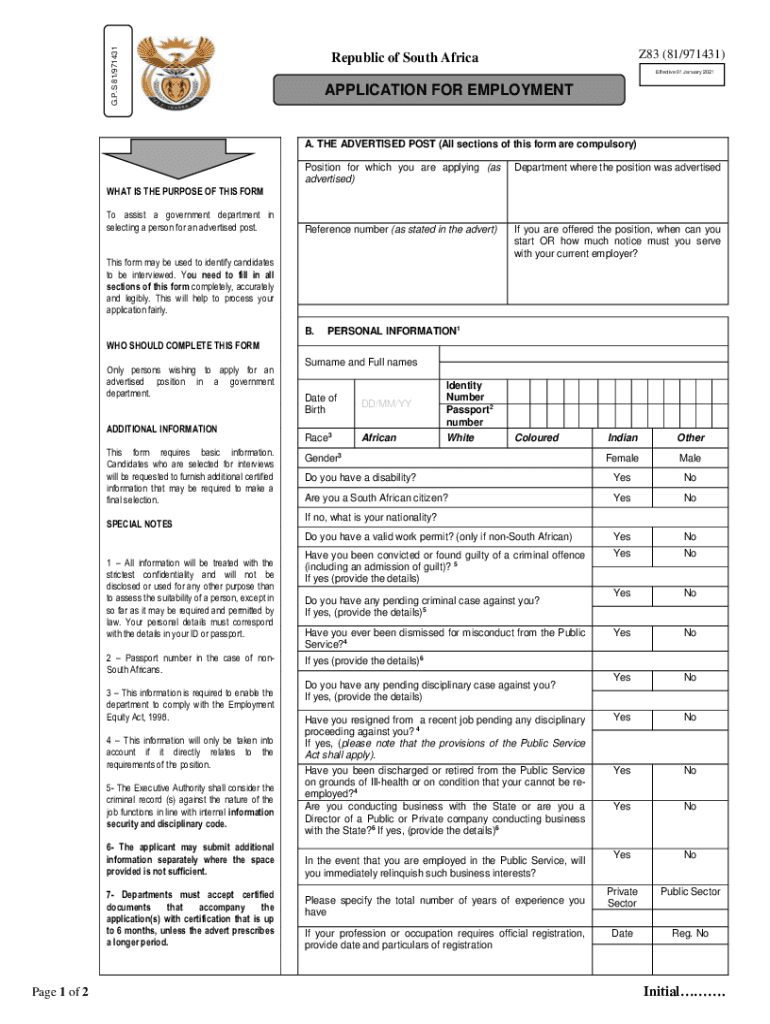 ZA Z83  Form