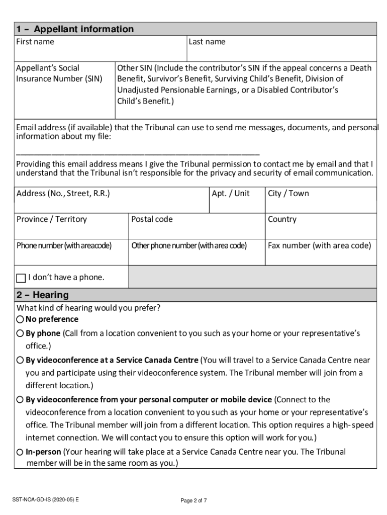  Notice of AppealIncome Security PDF , 739 KB Canada Ca 2020-2024