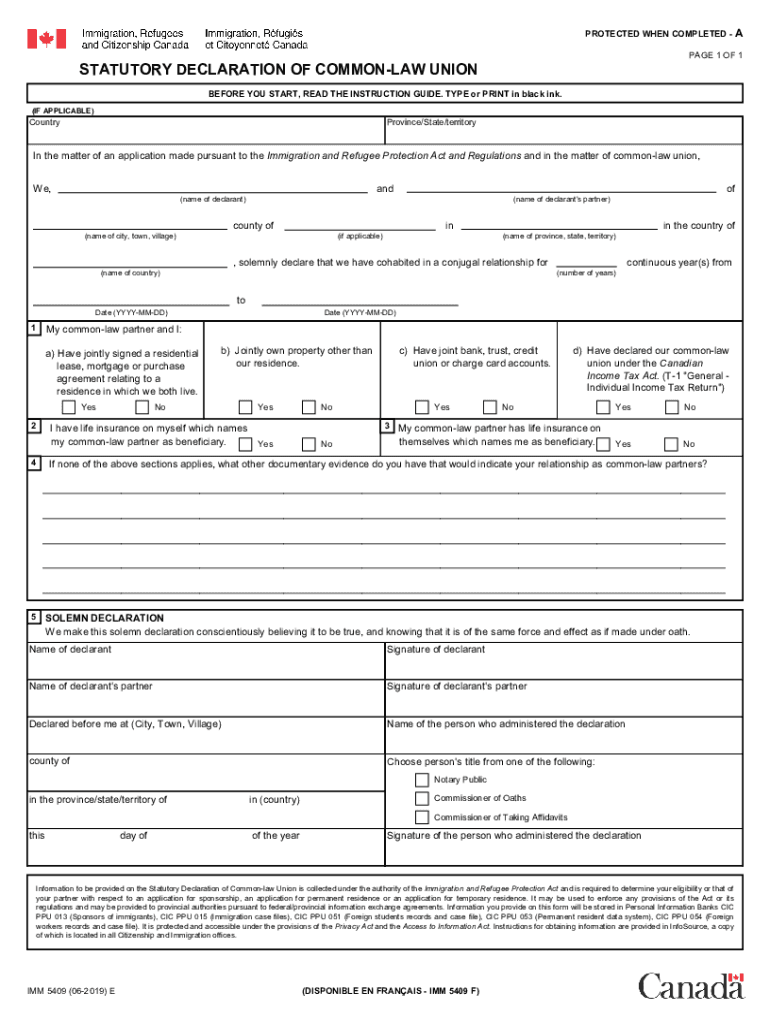 Statutory Declaration Common Law Union 2019 2024 Form Fill Out And