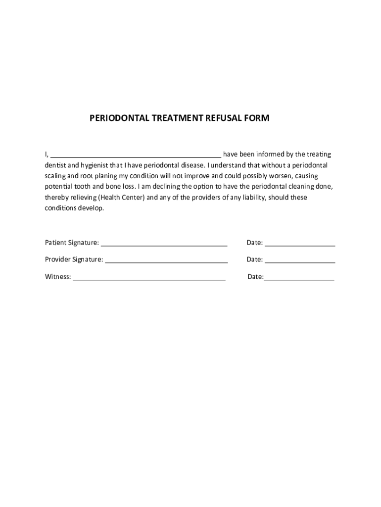 Periodontal Refusal Form