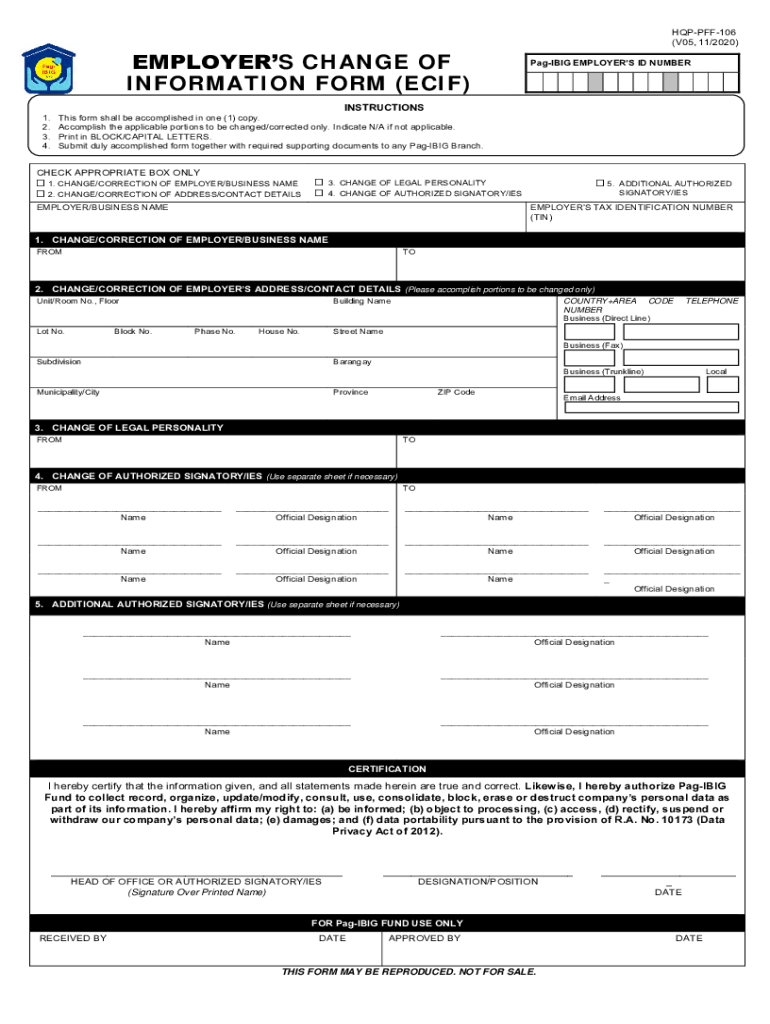  Ecif Pag Ibig Form 2020-2024