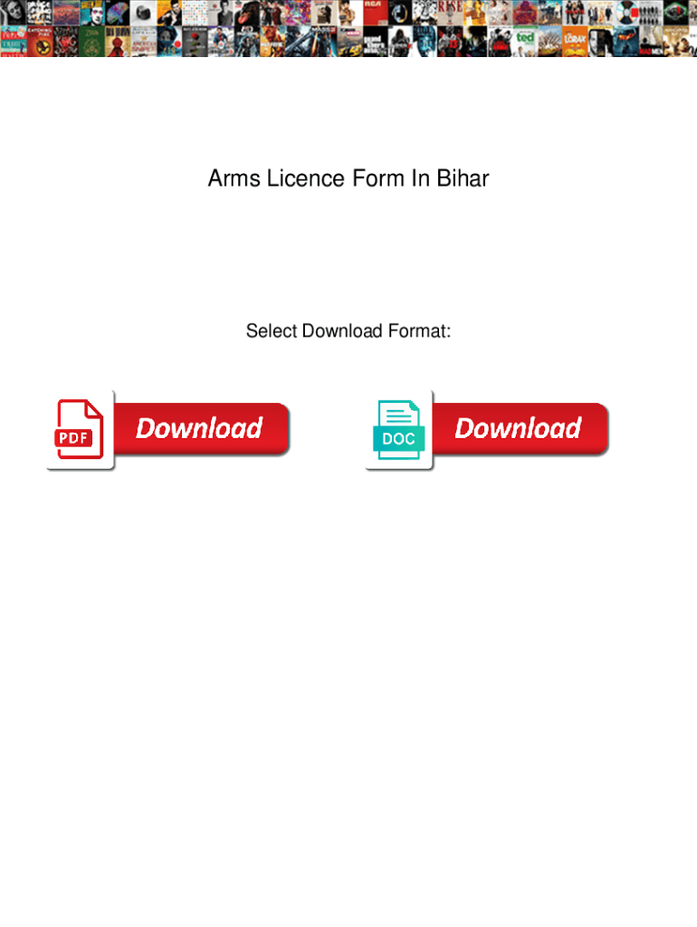 Arms Licence Form Bihar PDF