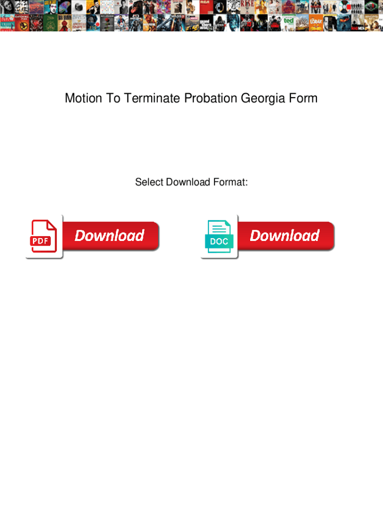 Motion to Terminate Probation Georgia Form