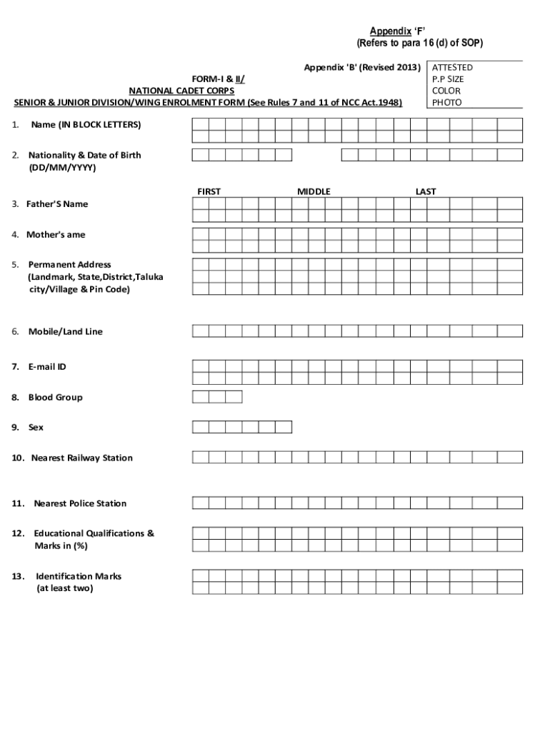 Refers to Para 16 D of SOP  Form