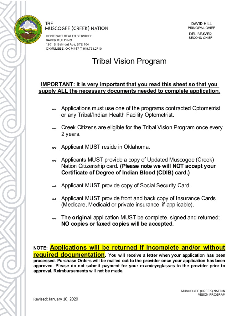 Creek Nation Vision Program  Form