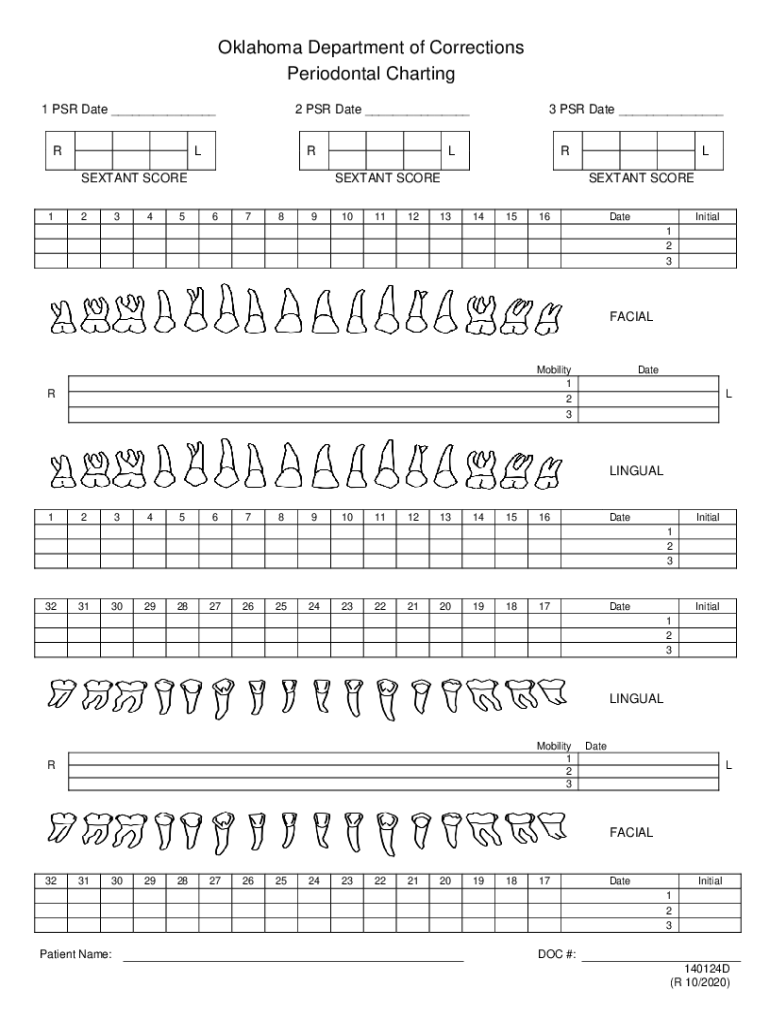 Printable Medical Forms Periodontal Chart