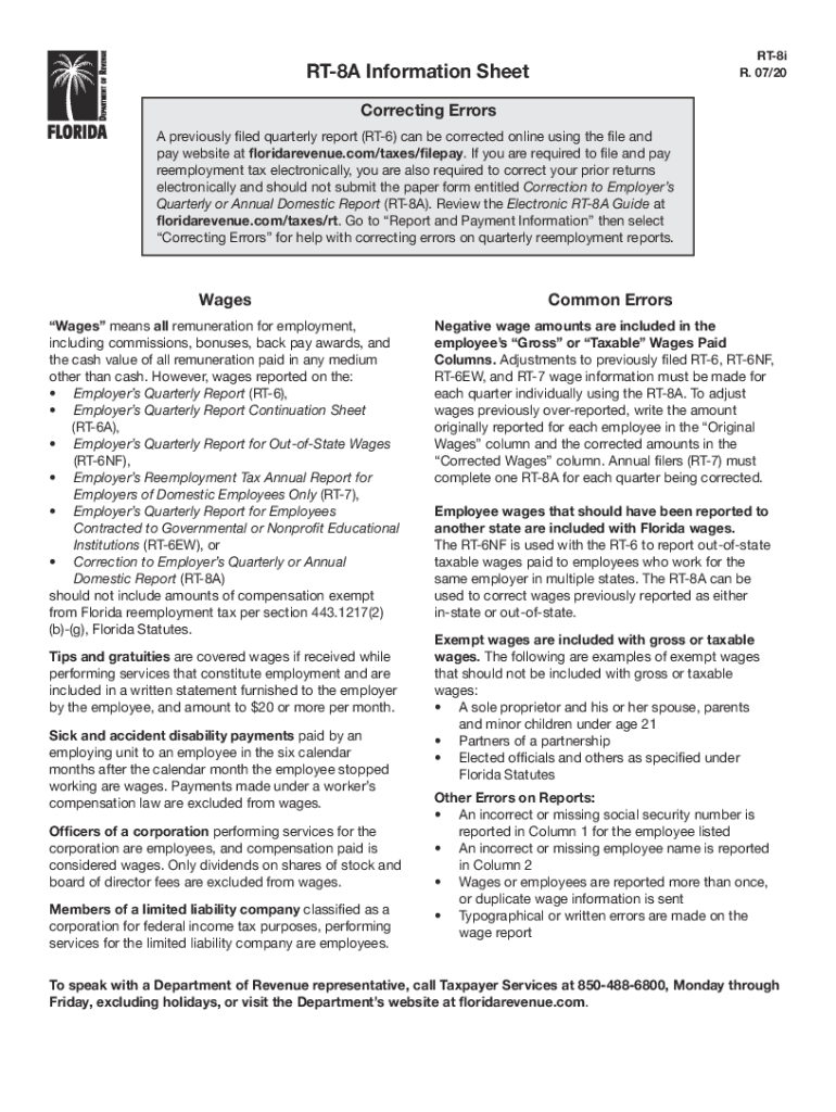 Rt 8a Fillable Form