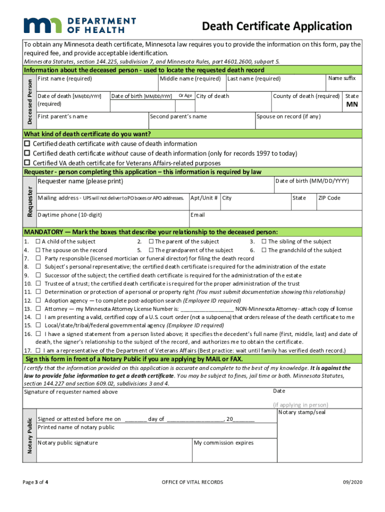  Death Certificate Application Form GOV UKInstructions for Completing the Cause of Death Section of ReferenceDeath Certificate Ap 2020-2024
