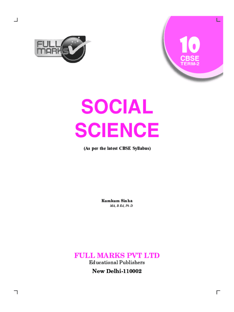 Golden Social Science Class 10 PDF  Form