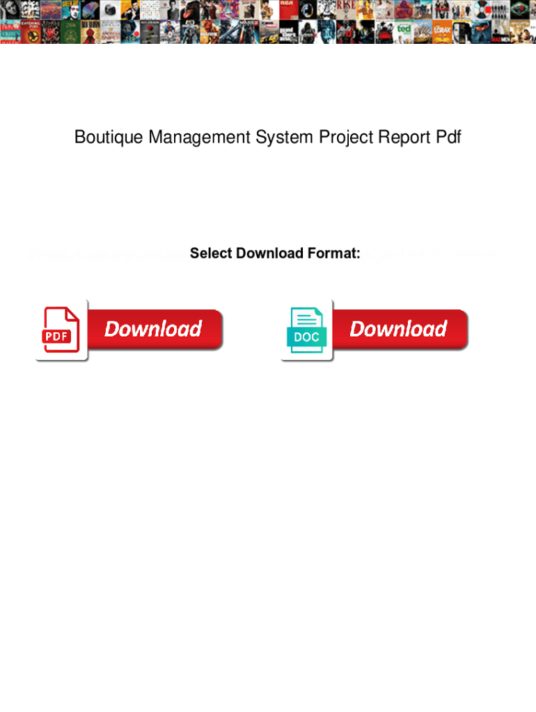 Boutique Management System Project Report PDF  Form