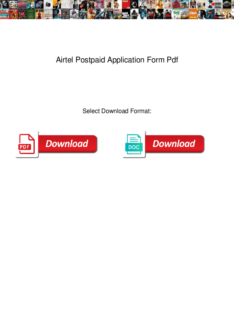 Airtel Postpaid Application Form PDF Airtel Postpaid Application Form PDF