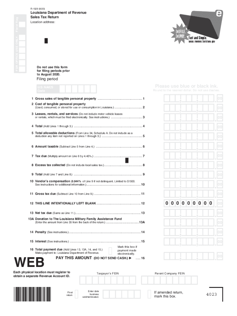  Form R 1029DSEi Louisiana Department of Revenue 2020