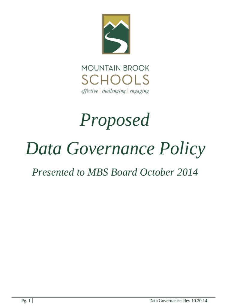 Data Governance Policy Examples PDF  Form