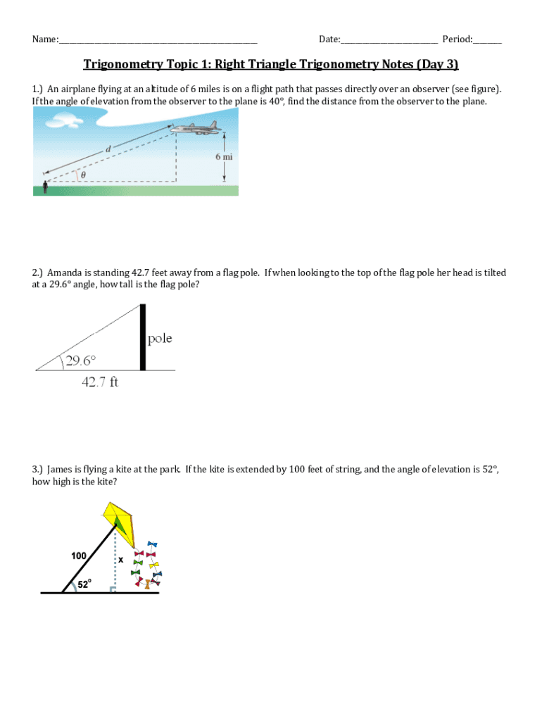 Trigonometry Grade 9 PDF  Form