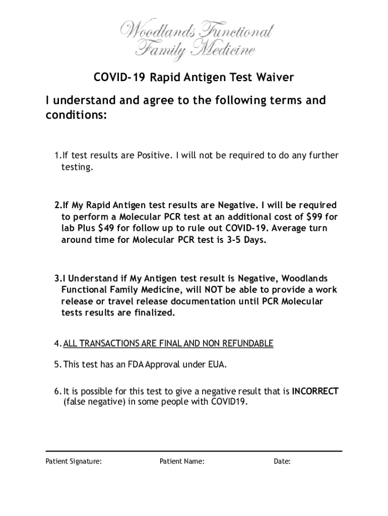 Rapid Covid Test Form PDF