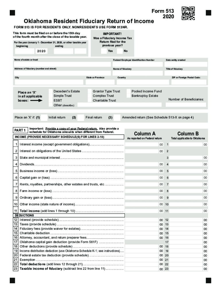  Oklahoma Form 513 Instructions 2022