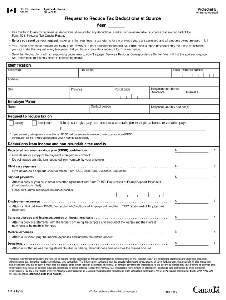  T1213 Form 2020-2024