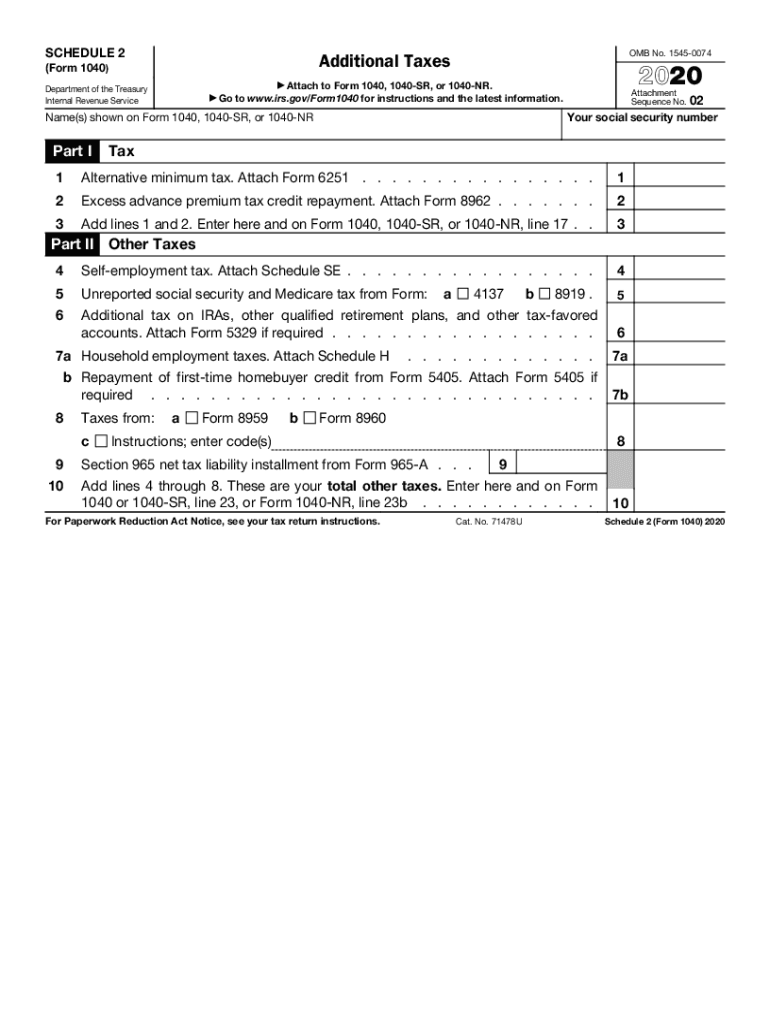  1040 Schedule 2 2020