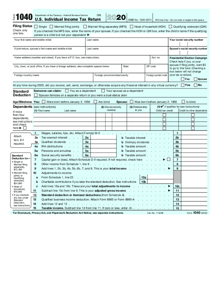 1040 Tax 20202024 Form Fill Out and Sign Printable PDF Template