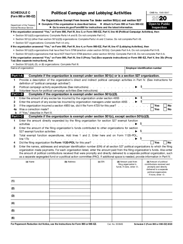 2020 Schedule C (990 form)