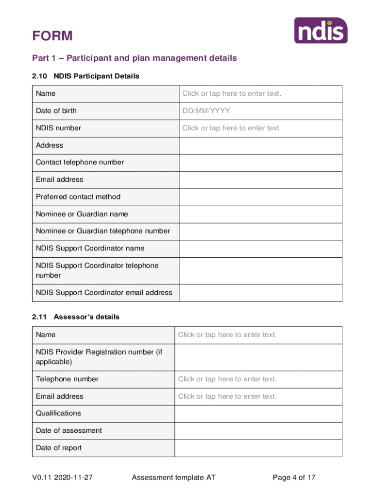  Ndis Forms and Templates 2020-2024