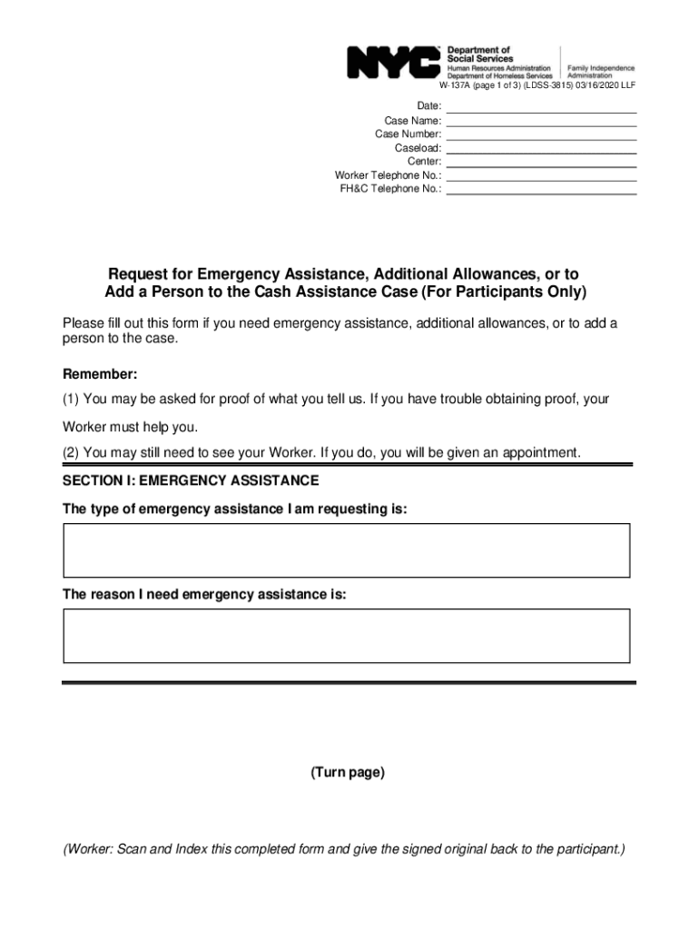  W137A Form Fill Out and Sign Printable PDF Template 2020-2024