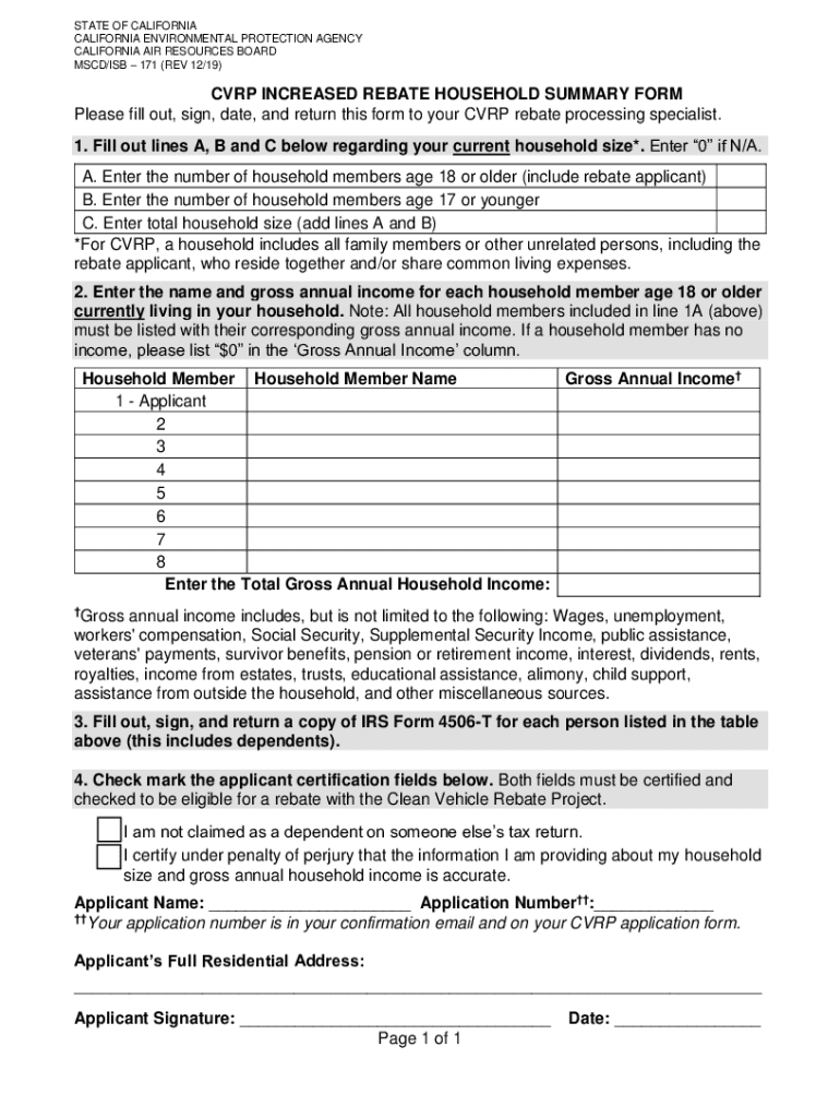  Government Program Rebate 2019