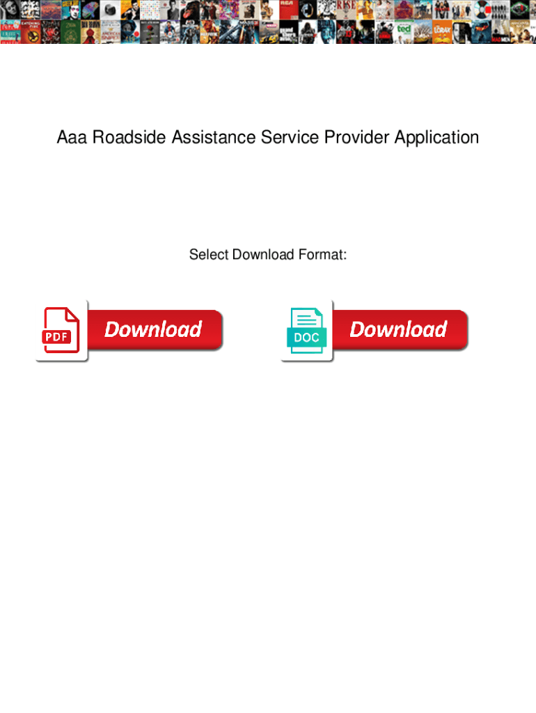 Aaa Roadside Provider Application  Form