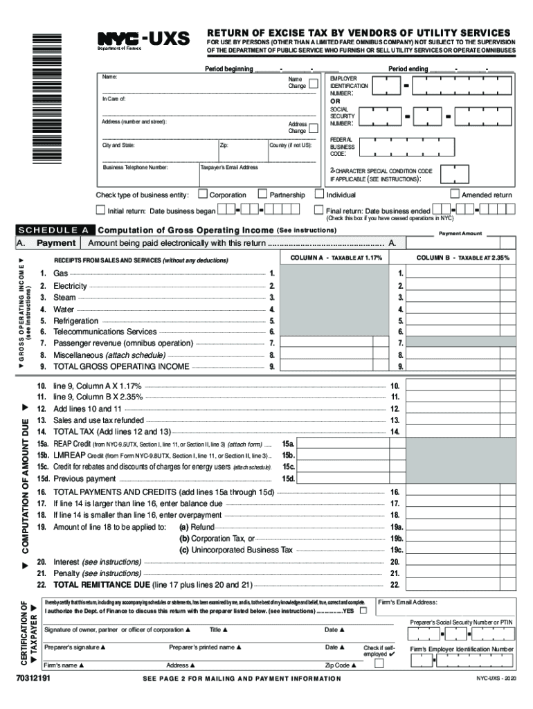  NYC NEW YORK CITY DEPARTMENT of FINANCE 579 COR Signature 2020