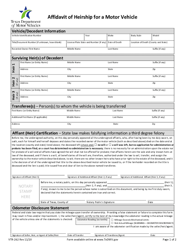  VehicleDecedent Information 2020-2024