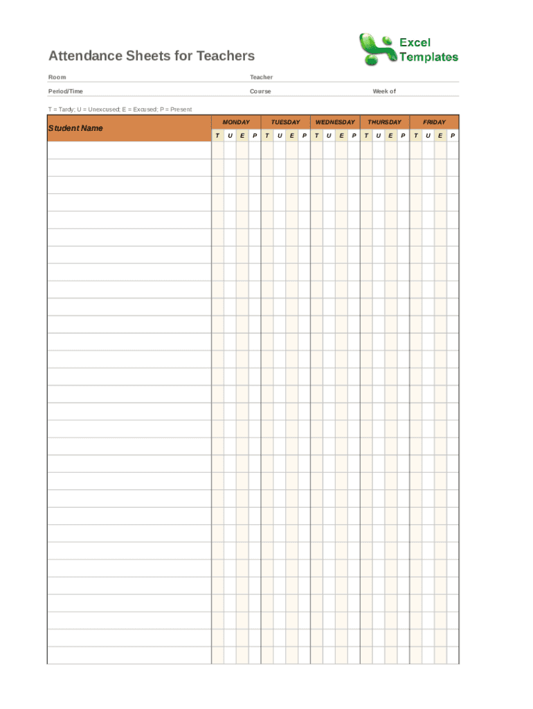 Attendance Record Printable Form