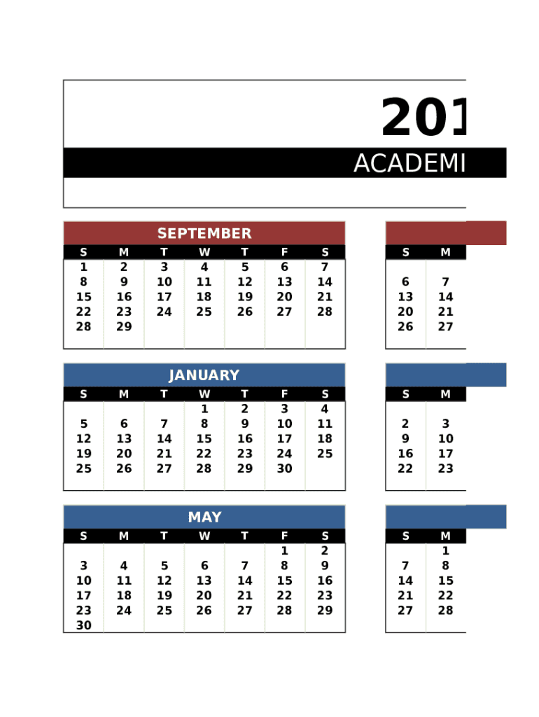 Academic Year Calendar  Form