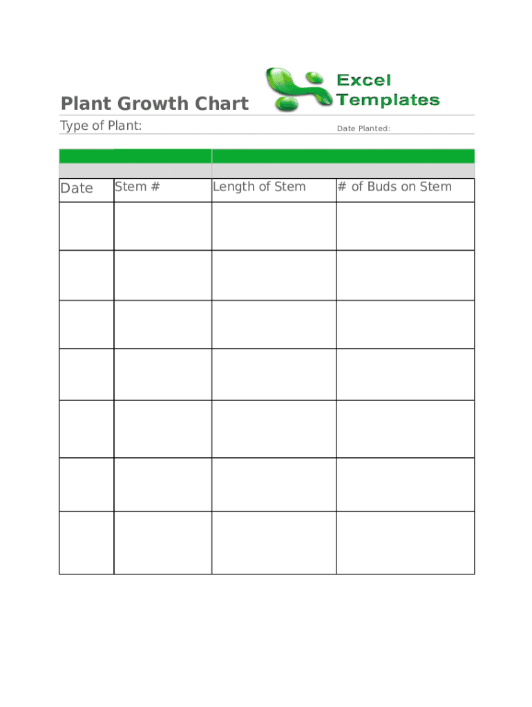 Plant Growth Chart  Form