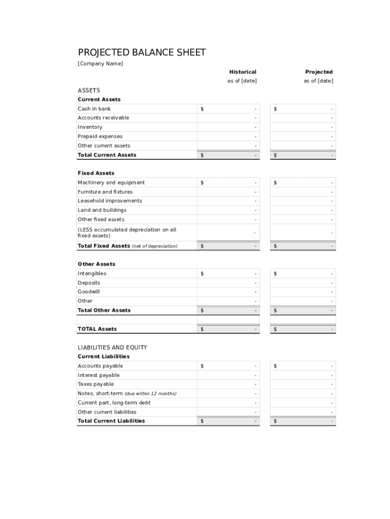 Balance Sheet Template Fillable  Form