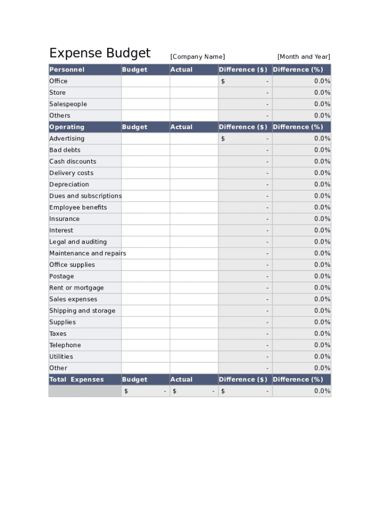 Expenses Spreadsheet  Form