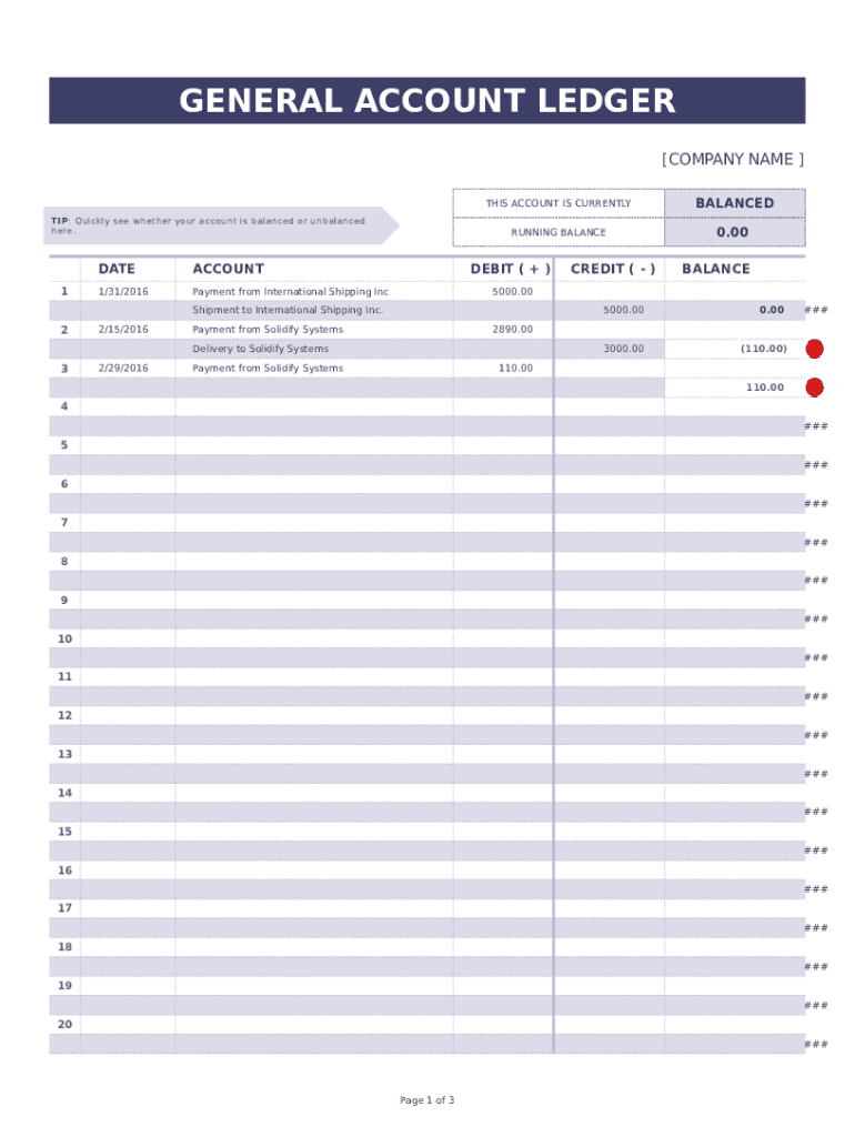 Ledger Templates Type Document  Form