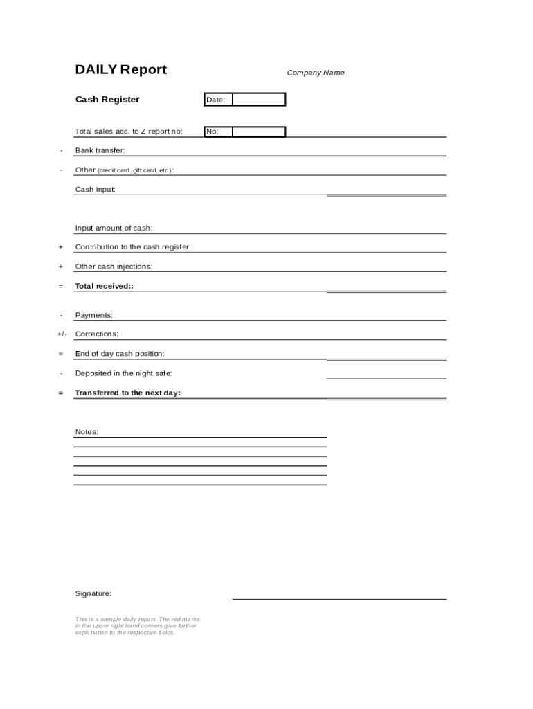 Sample Report Excel  Form