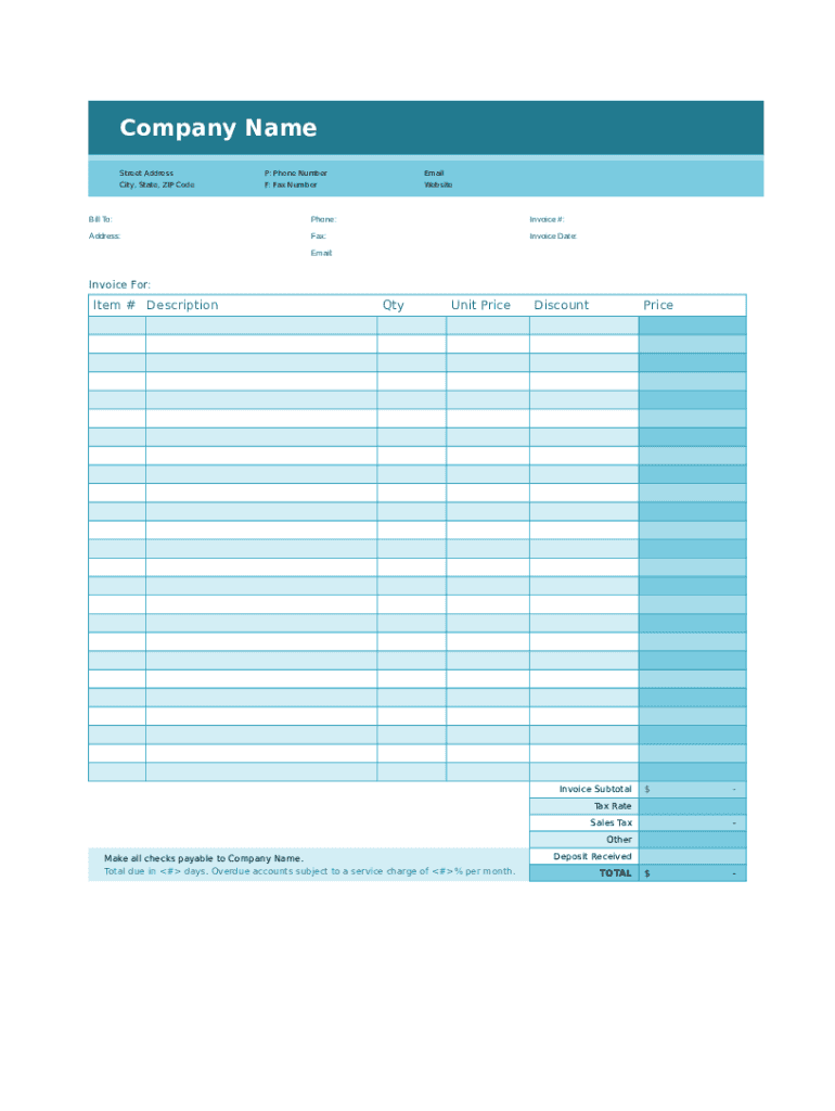 Simple Invoice Template Excel  Form