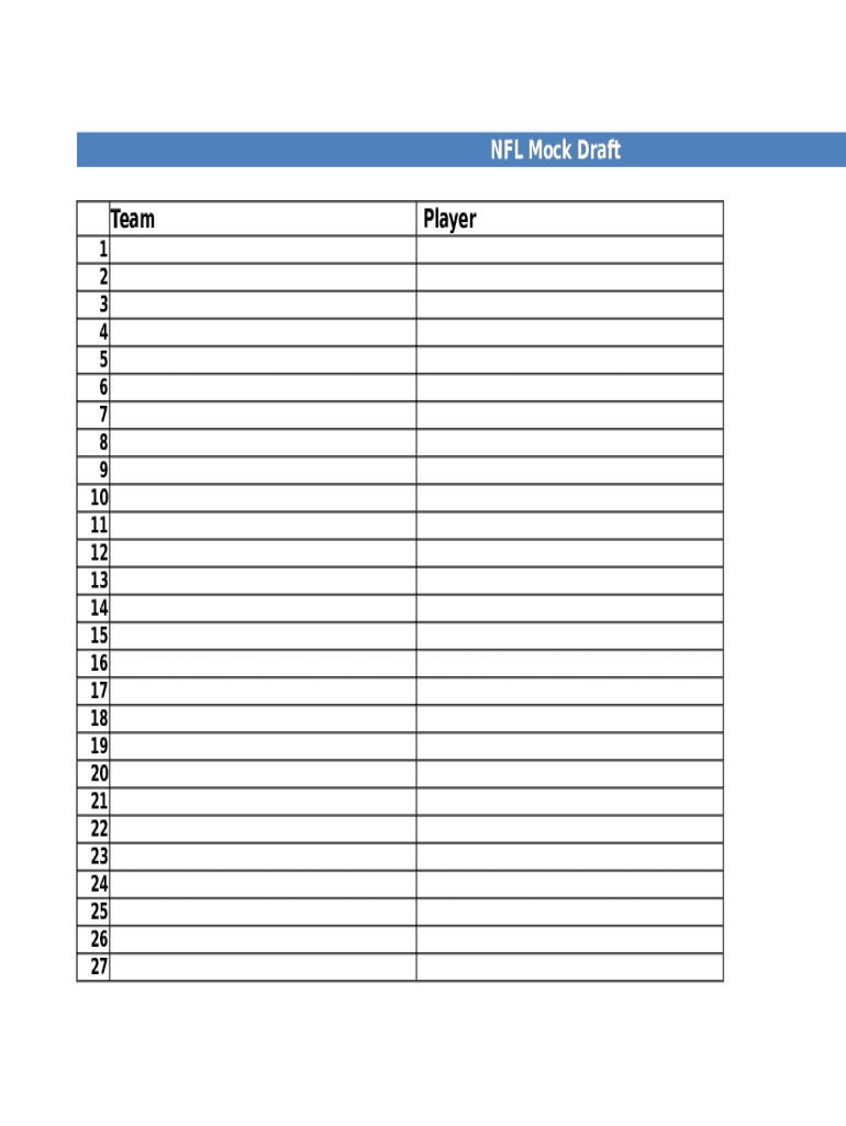 NFL Mock Draft Form