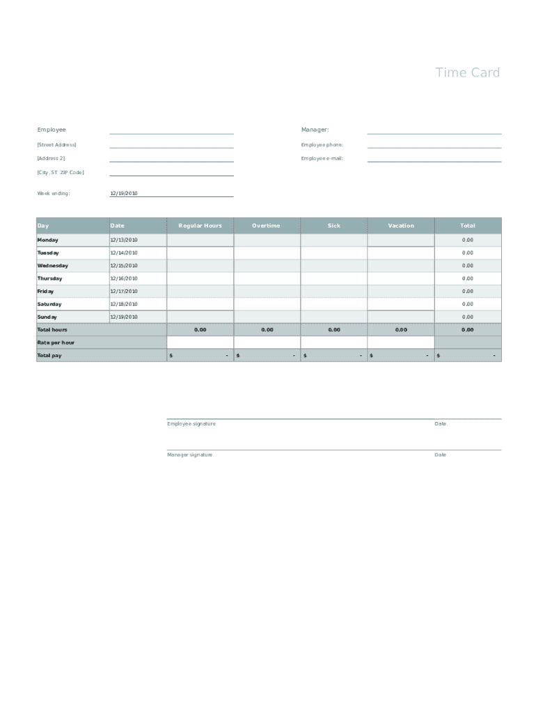 Form Employee Printable Template