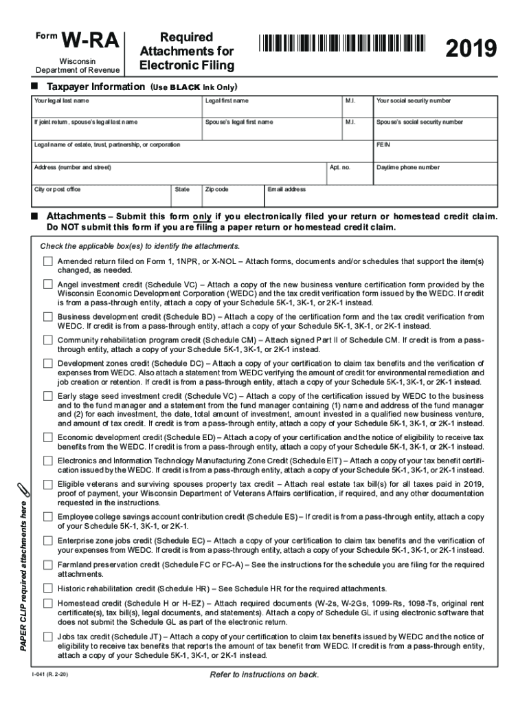  Form W RA Wisconsin Department of Revenue WI Gov 2019