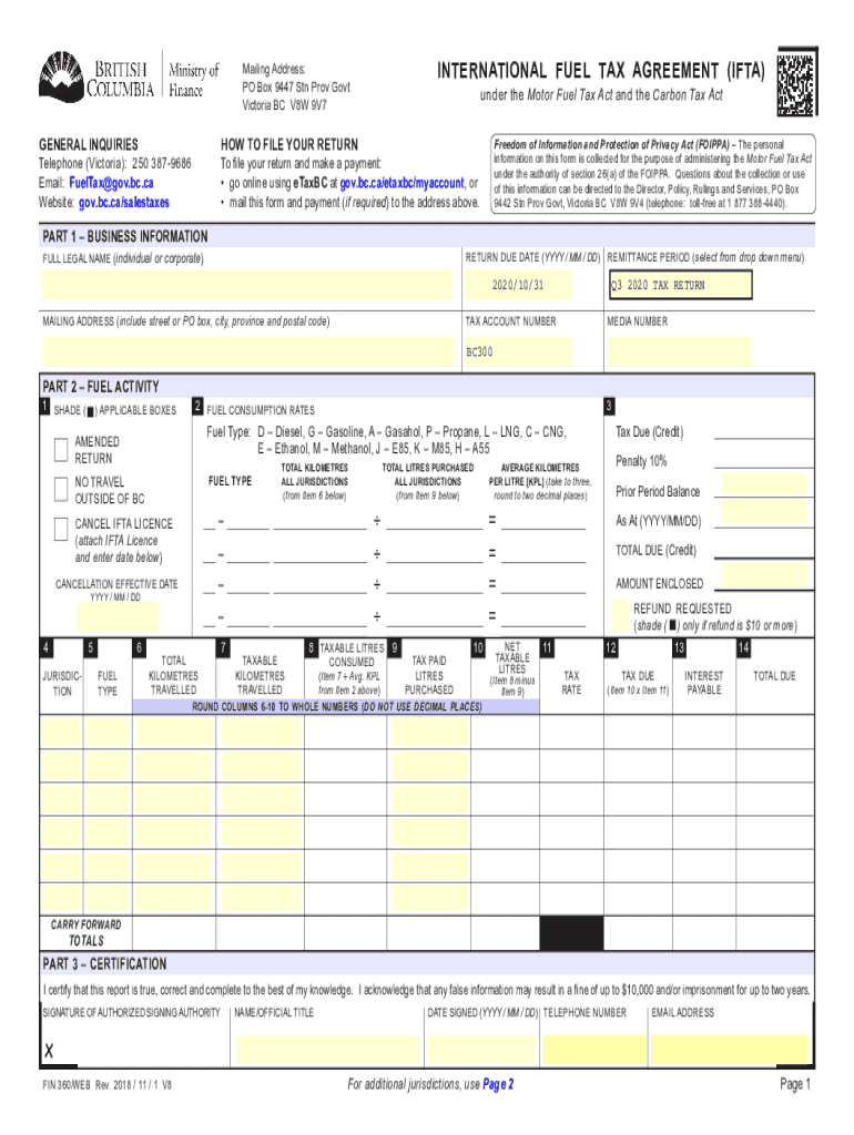  Form Canada FIN 360WEB British Columbia Fill Online 2018-2024